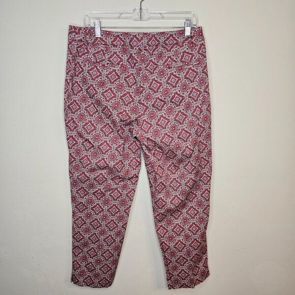 Women's Talbots Ankle Pants Geometric Shades of Pink Size 12 - Picture 2 of 7